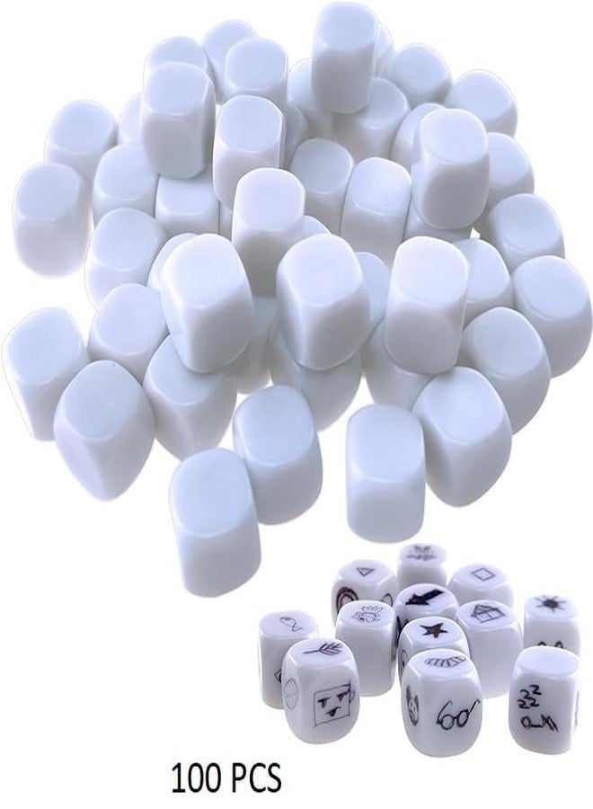 MOREL 25 MM DICE Blank Large Blank DICE 6-Sided Game DICE Set for Board Game Learning Crafts DIY Numbers 100 Pieces (Pack of 100) - Image 2
